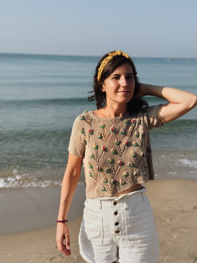 Silvestria top verano calados patron punto knitting pattern lacework seda silk bordado embroidery