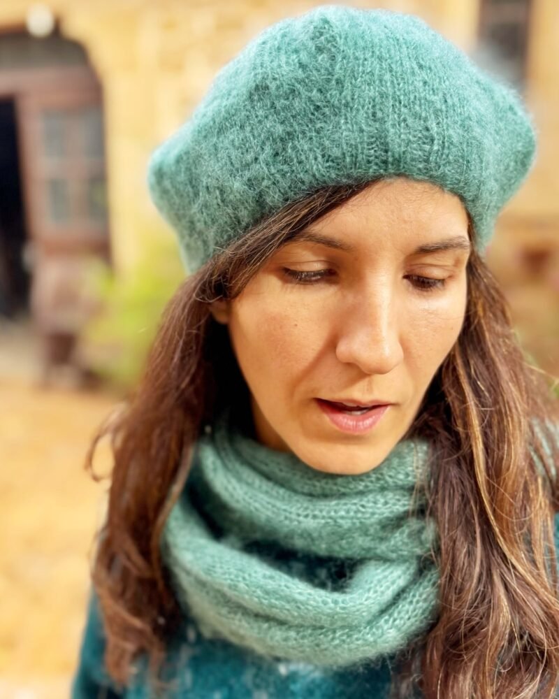 boina punto mohair patron de punto tejido