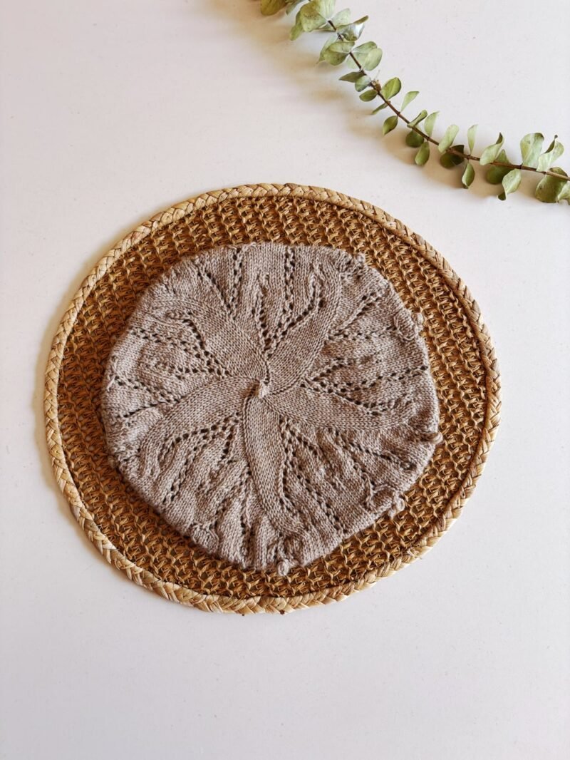 Boina_Inflorescencia patron de punto calados knitting pattern Beret