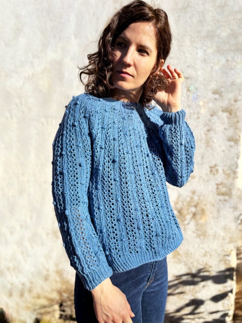 oskia sweater patron punto calados bodoques_ knitting pattern lace bobbles
