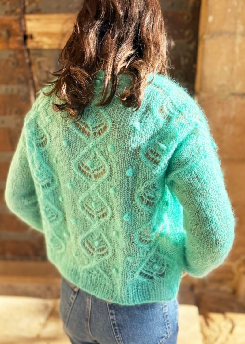 Amari sweater patron de punto jersey calados mohair knitting pattern sweeater lacework