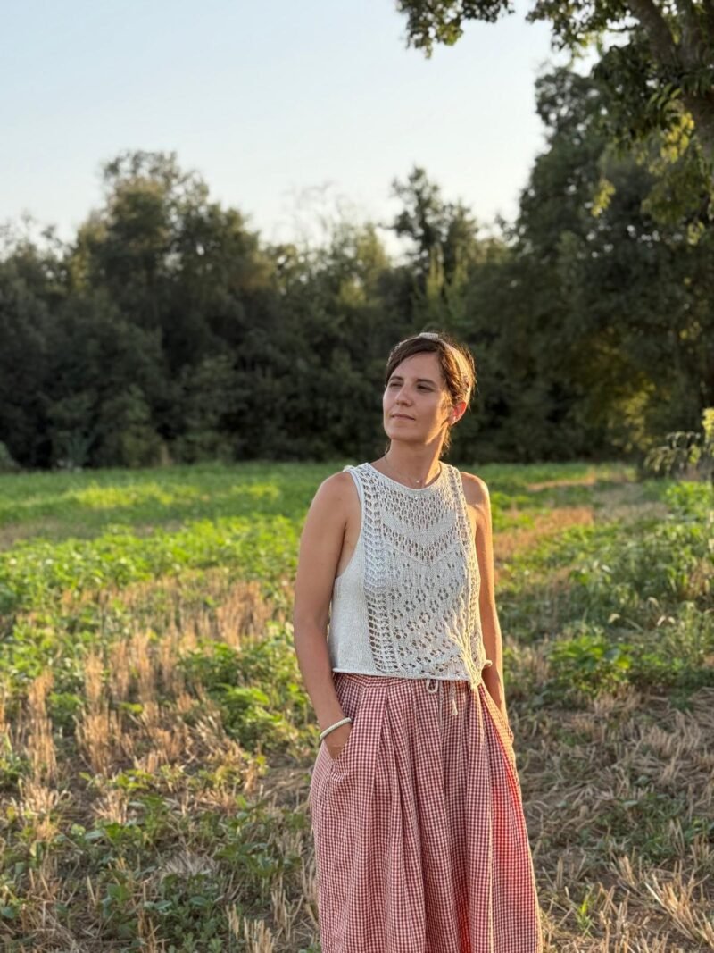 Palahi top verano calados patron punto knitting pattern lacework seda silk