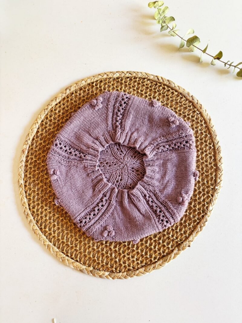 Boina_Flora patron de punto calados knitting pattern Beret