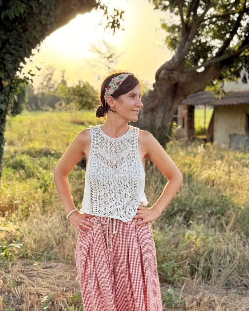 Palahi top verano calados patron punto knitting pattern lacework seda silk