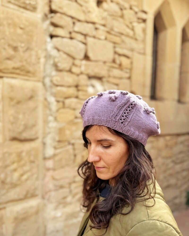 Boina_Flora patron de punto calados knitting pattern Beret