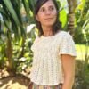 Patrón punto camiseta verano algodon Oskia tee knitting pattern summer top lace calados