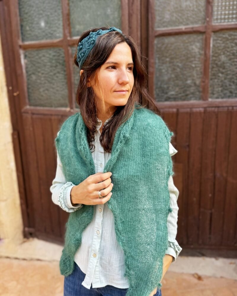 chal veluma knitting pattern patron punto shawl calados lace bodoques bobbles