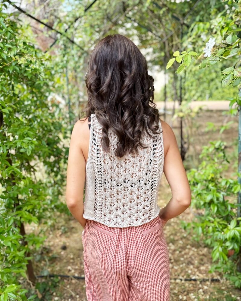 Palahi top verano calados patron punto knitting pattern lacework seda silk