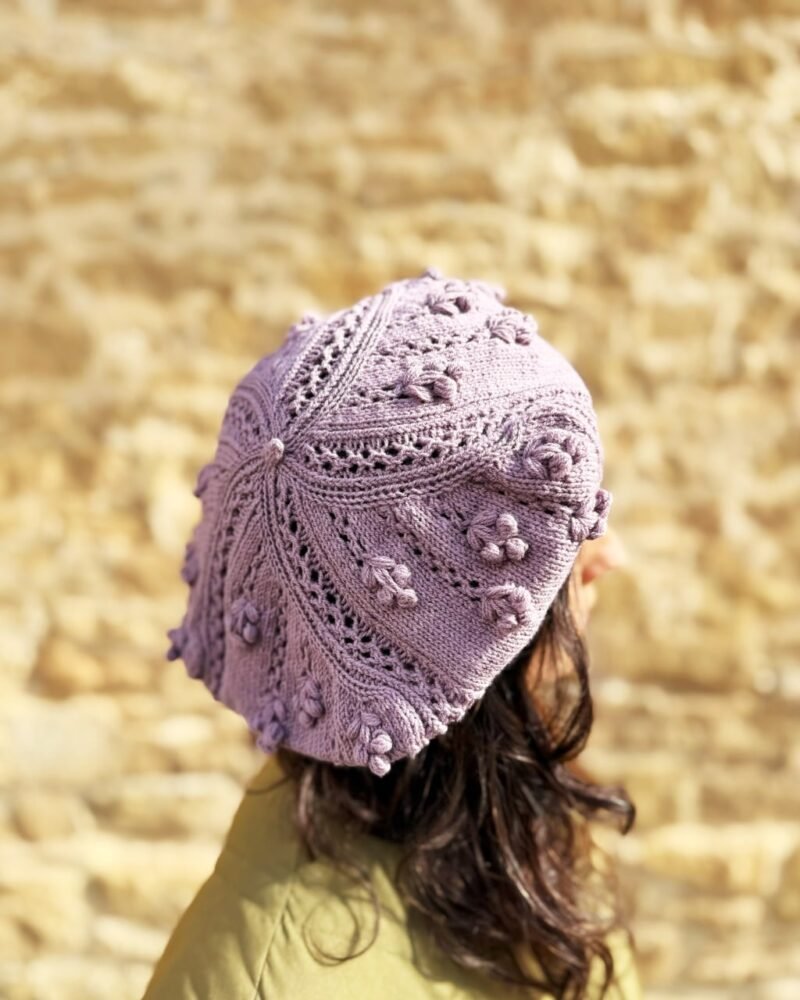 Boina_Flora patron de punto calados knitting pattern Beret