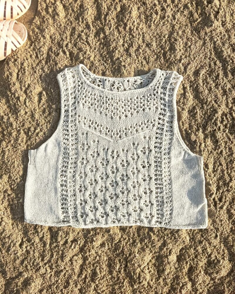 Palahi top verano calados patron punto knitting pattern lacework seda silk