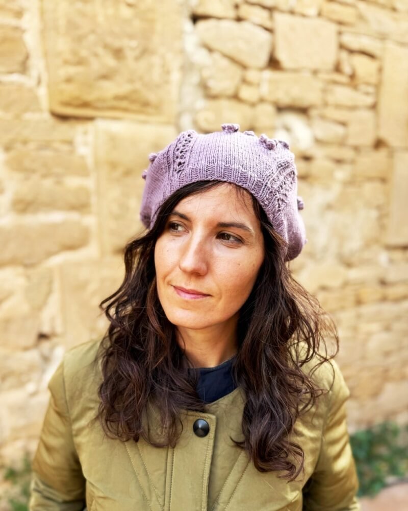 Boina_Flora patron de punto calados knitting pattern Beret