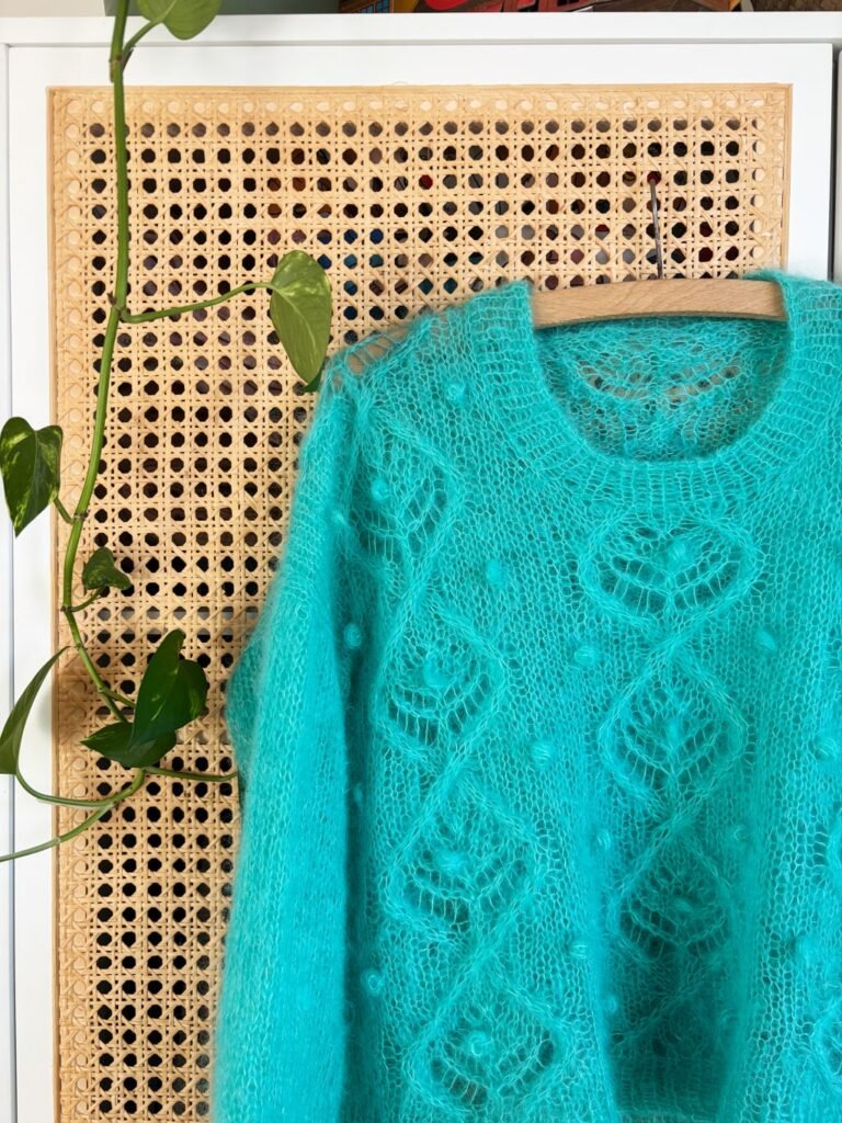 Amari sweater patron de punto jersey calados mohair knitting pattern sweeater lacework