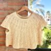 Patrón punto camiseta verano algodon Oskia tee knitting pattern summer top lace calados