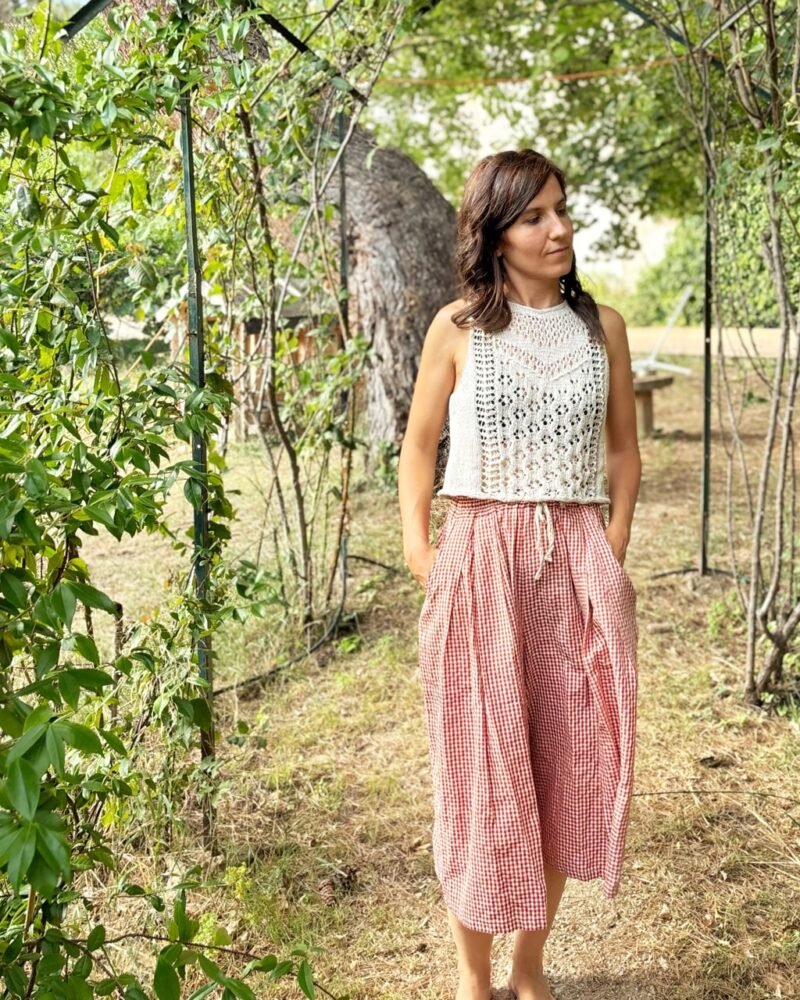 Palahi top verano calados patron punto knitting pattern lacework seda silk