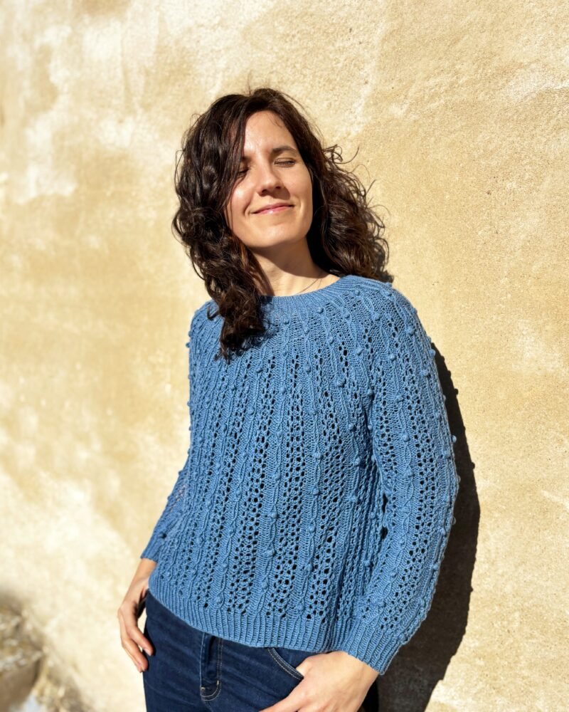 oskia sweater patron punto calados bodoques_ knitting pattern lace bobbles