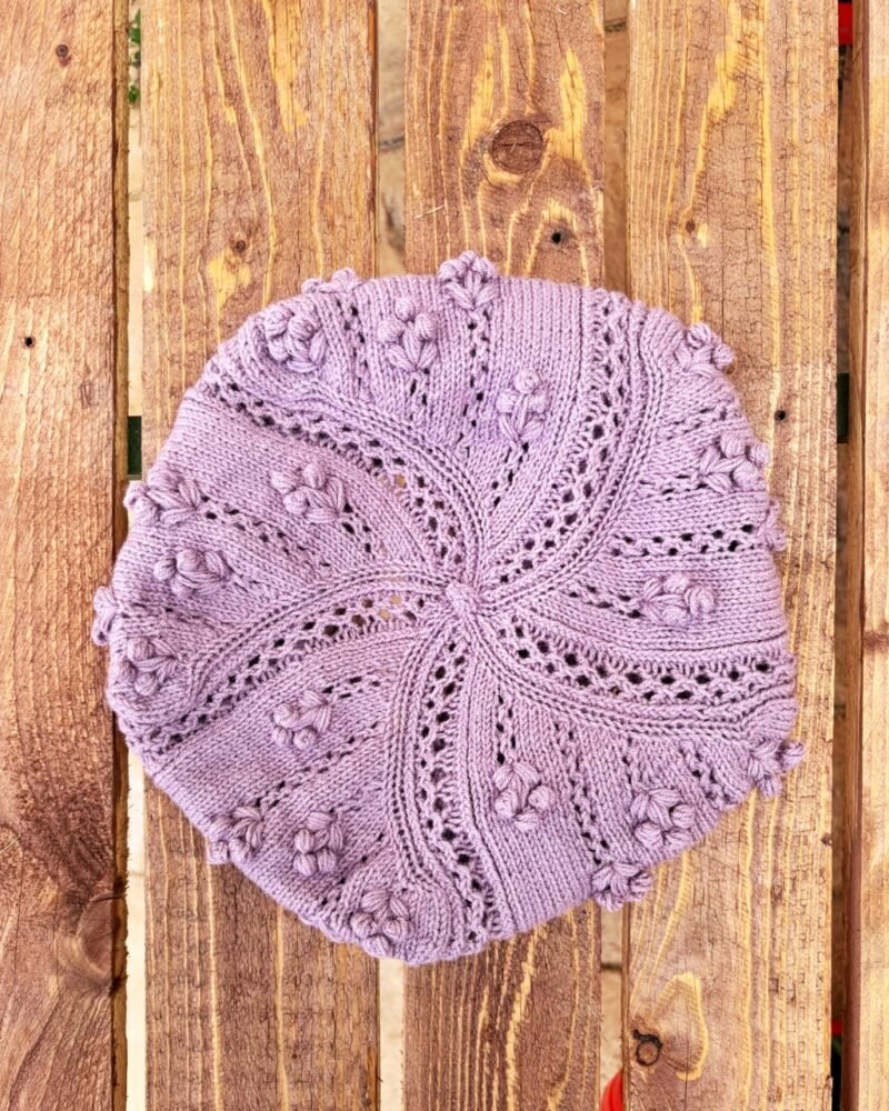 Boina_Flora patron de punto calados knitting pattern Beret