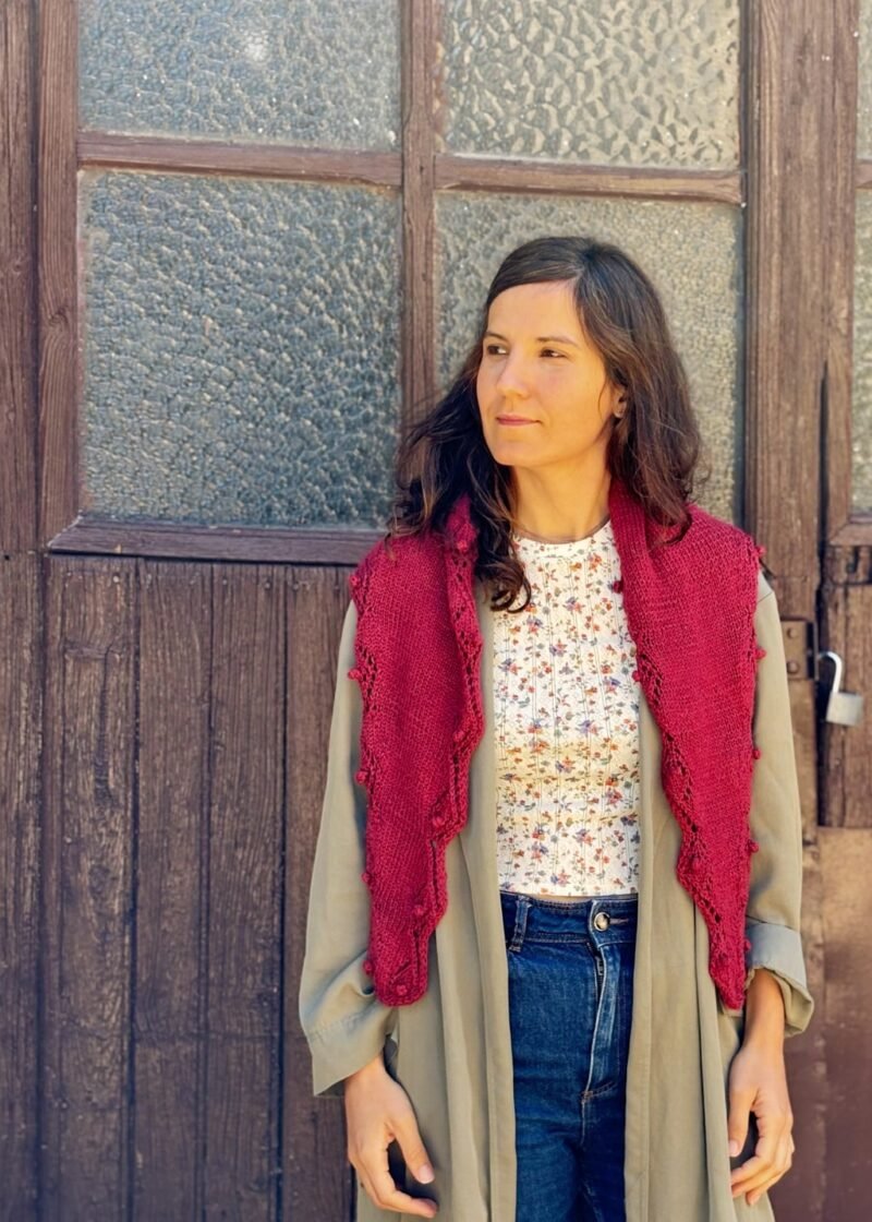 chal veluma knitting pattern patron punto shawl calados lace bodoques bobbles