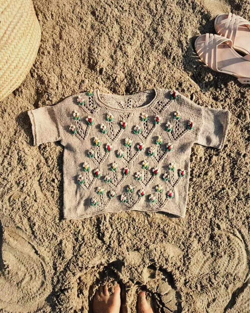 Silvestria top verano calados patron punto knitting pattern lacework seda silk bordado embroidery