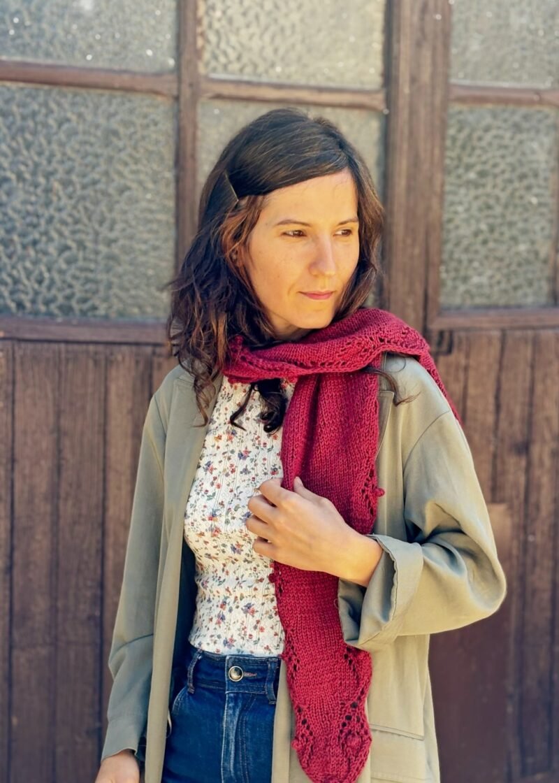 chal veluma knitting pattern patron punto shawl calados lace bodoques bobbles