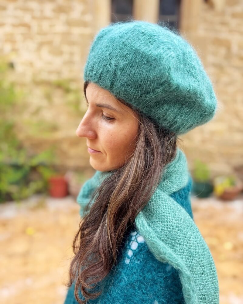 boina punto mohair patron de punto tejido