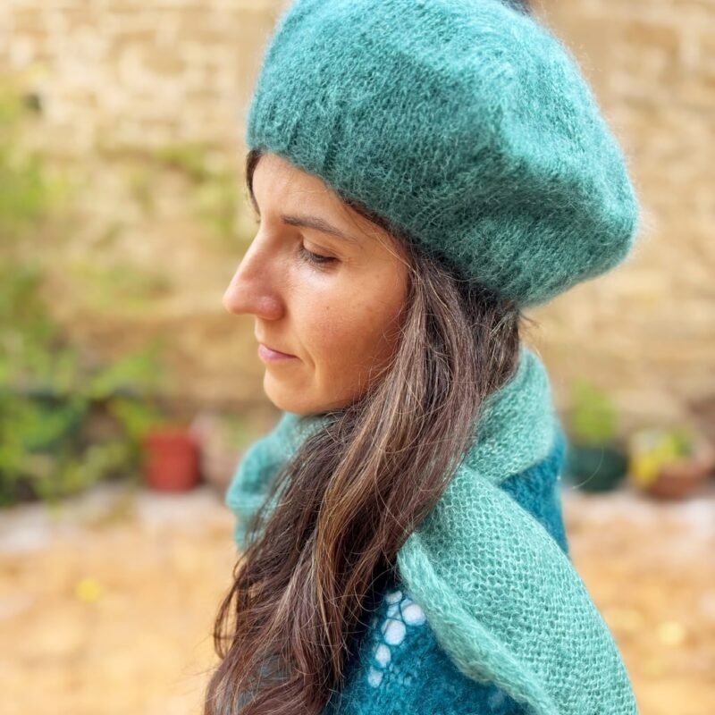 boina punto mohair patron de punto tejido