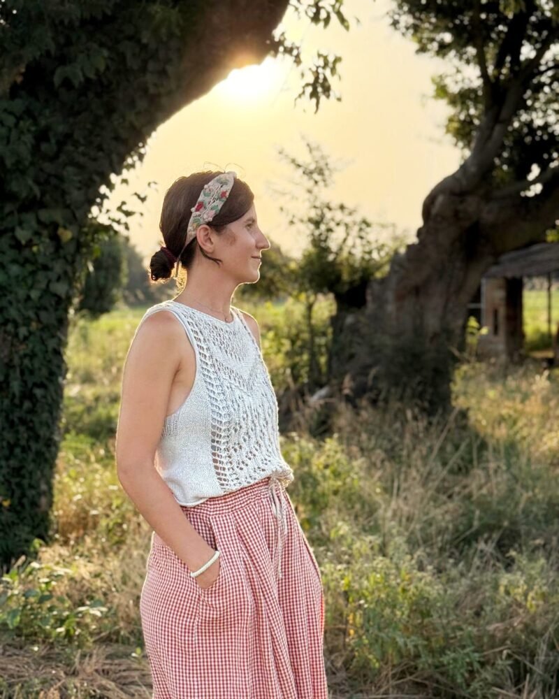 Palahi top verano calados patron punto knitting pattern lacework seda silk