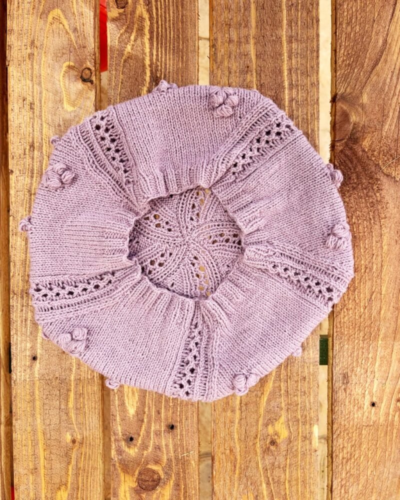 Boina_Flora patron de punto calados knitting pattern Beret