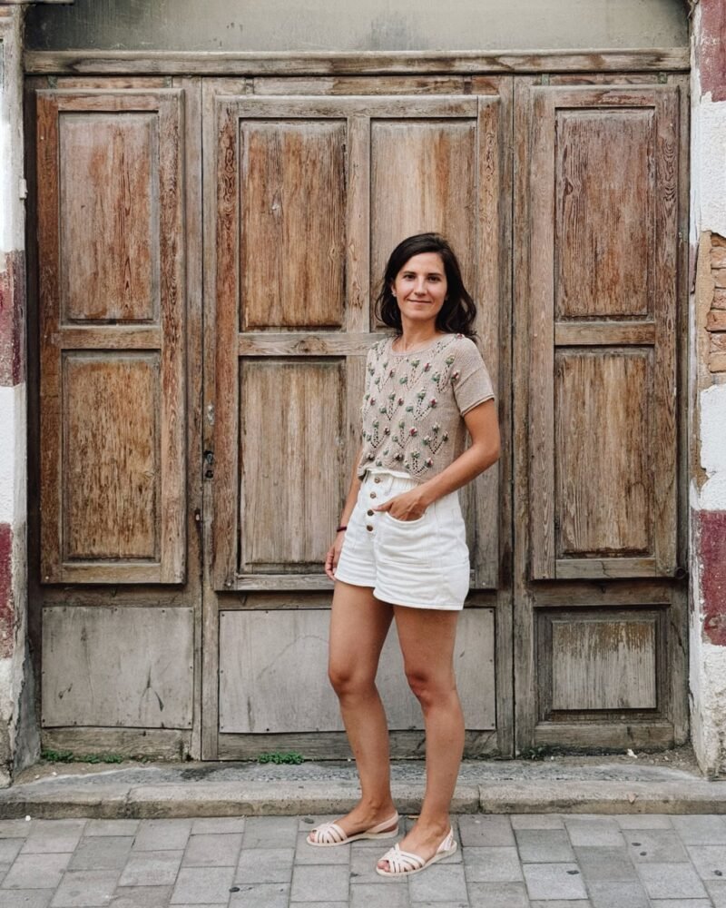 Silvestria top verano calados patron punto knitting pattern lacework seda silk bordado embroidery