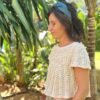Patrón punto camiseta verano algodon Oskia tee knitting pattern summer top lace calados