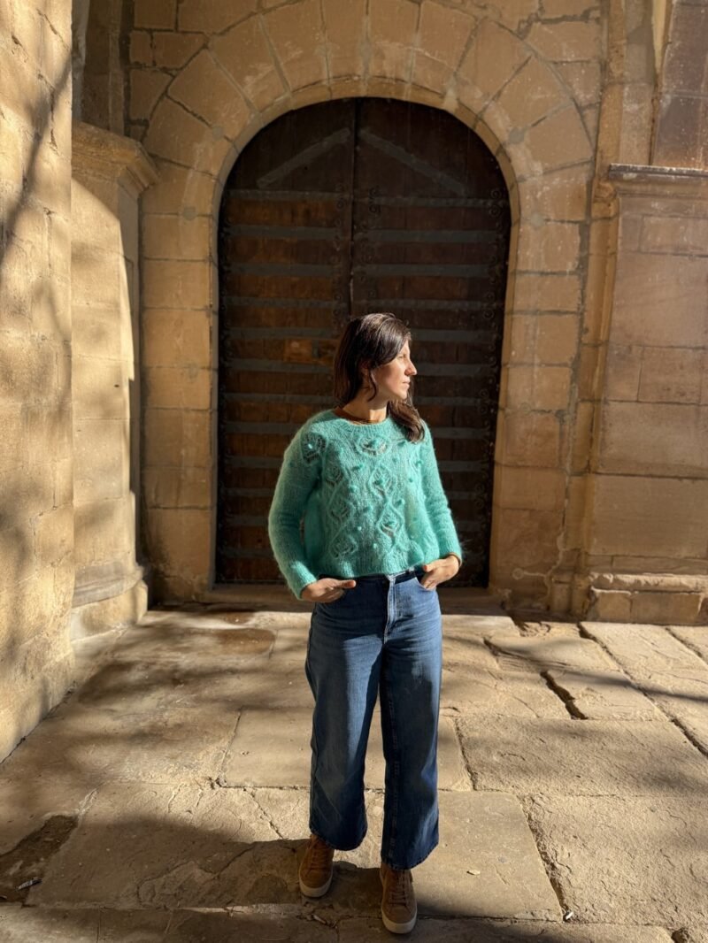 Amari sweater patron de punto jersey calados mohair knitting pattern sweeater lacework