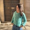 Amari sweater patron de punto jersey calados mohair knitting pattern sweeater lacework